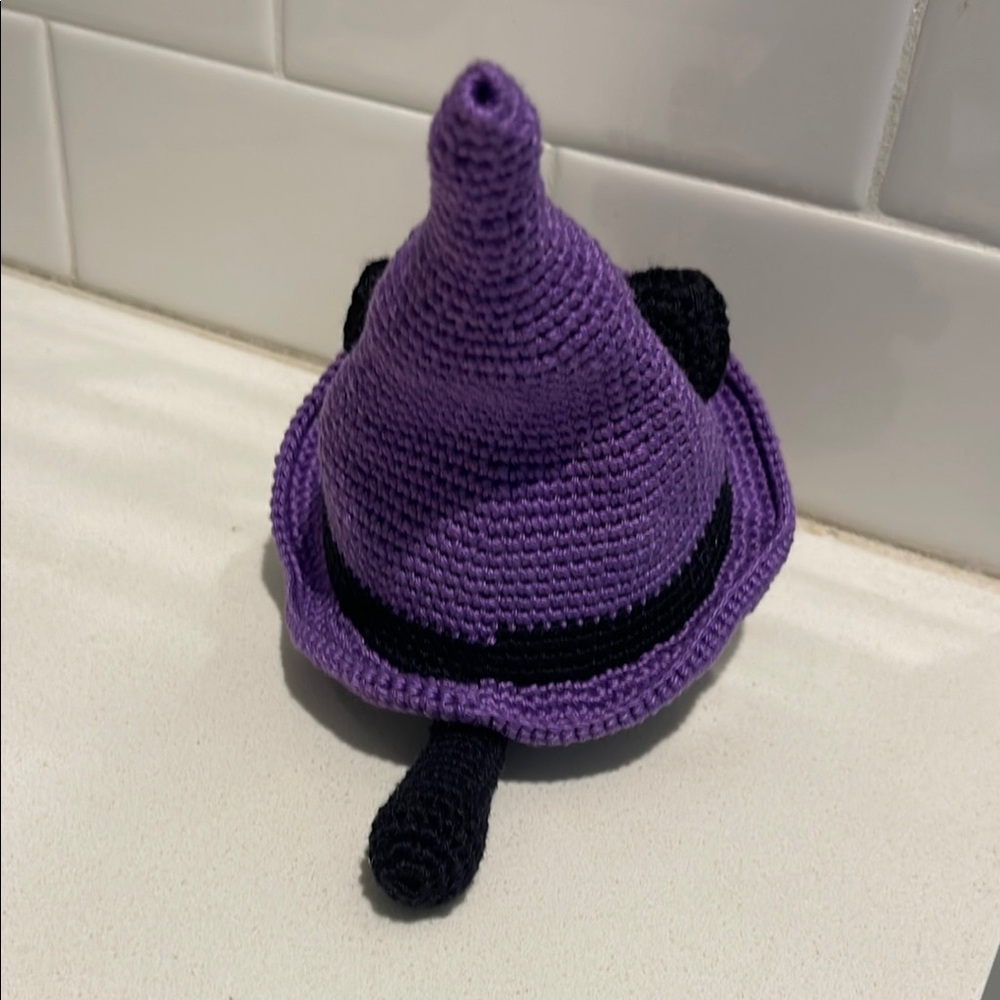 Handcrafted Cat Gmone with Witch Hat Halloween Holiday Decor Amigurui Crochet - Picture 5 of 12